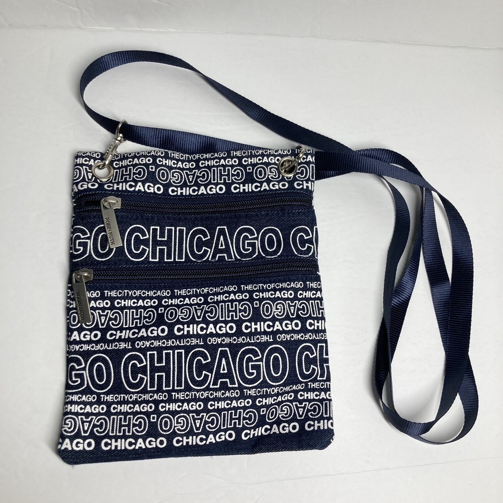 Chicago Crossbody Purse Small Blue 2 Zip Sections Lightweight Robin Ruth
